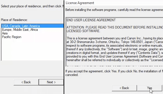 step 7 - Select your place and accept license agreement
