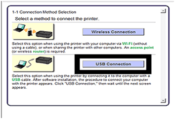 Click on the USB connection method