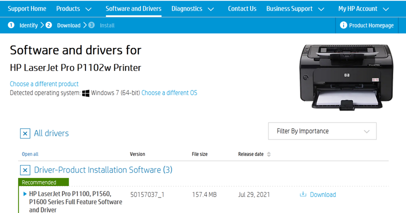 Steps to Download HP Laserjet p1102w Driver - 3
