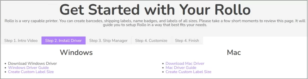 Rollo Printer Drivers