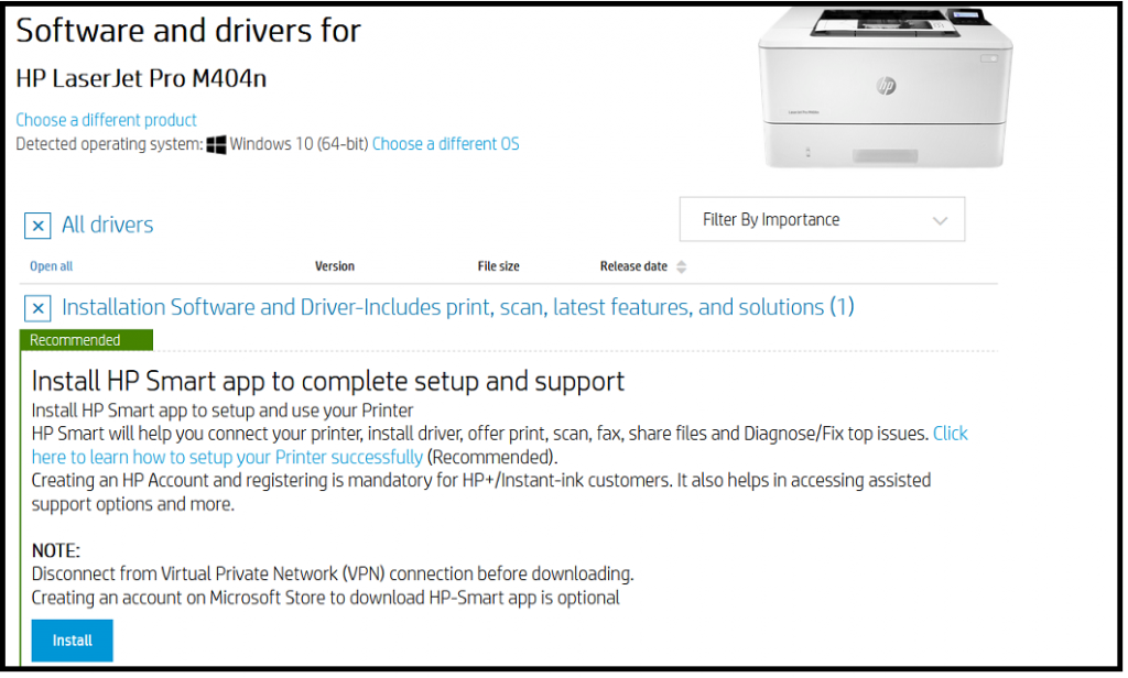 HP OfficeJet M404n Drivers